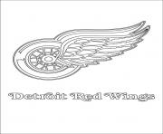 Printable detroit red wings logo nhl hockey sport  coloring pages